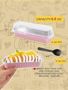 50 piezas Juego de cajas para hornear pasteles de oro, molde de pan de papel de aluminio rosa grueso, vajilla de fiesta con tapa y cuchara/tenedor, molde de pastel rectangular, caja de papel de aluminio resistente al calor para uso doméstico y comercial, caja para llevar sellable, molde para hornear pasteles, molde de pastel individual rectangular, molde de papel de aluminio, adecuado para reuniones grandes, picnics, vacaciones y fiestas, caja de almuerzo de papel de aluminio dorado para refrigerador y horno, caja para llevar desechable, fuente para hornear, caja de papel de aluminio comercial - Multicolor - Ver 3