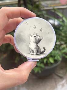 迷你伸缩卷尺，可爱猫咪星形图案，双刻度（公制/英制），长度150厘米，多用途软尺，可用于测量身体、腰围、胸围，适用于缝纫、手工制作、家居装饰等，设计小巧便携。 - 多色1 - 查看 1