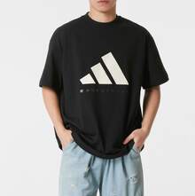 Adidas Sport Lifestyle Collection, Comfortable And Versatile Short-Sleeve T-Shirt For Running And Training, Suitable For Mothers And Women. - Black and White - View 2