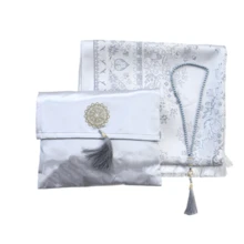 Ramadan Prayer Mat Set With Rosary Beads And Carrying Bag, Gift For Ramadan Women And Men, Mubarak Islamic Gift Box, Soft Prayer Rug Islamic Gift Set, Turkish Prayer Mat Suitable For Ramadan, Eid, Hajj, Travel, Prayer - Multicolor - View 11