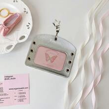 Ballerina Style DIY Ribbon Card Holder, Student Silver Shiny 3-Inch Idol Card Pouch, Backpack Accessory - Ribbon Card Holder - View 12