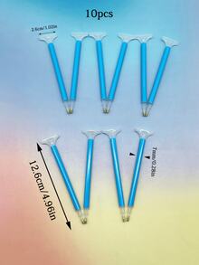10pcs Blue Diamond Painting Drill Pens With 1/3/6/9 Drill Tips, Easy To Use And Improve Creative Efficiency, Suitable For 5D Diamond Art, Rhinestone DIY Crafts And Wall Decor Paintings - Sets - View 10