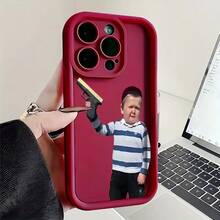 Esta funda infantil con estampado de pistola es compatible con Apple  16E/15/14/13/12/11/PRO/PLUS/PROMAX/MINI, S/A/M/NOTE, S/G/EDGE/E, Transition Spark/HANTOM/CAMON/INFINIX, Honor 400/PLAY/X/Y, OPPO Reno/A/F, 14/Redmi/POCO/NOTE y otros modelos. Está fabricada en TPU transparente, sencillo, elegante y resistente. Es una opción ideal para San Valentín, Halloween, Navidad, para uso personal o como regalo. - Burdeos - Ver 10