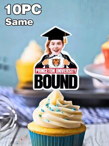 Personalized Photo Graduation Cupcake Decor Set. Customize Your Photo Cake Decorations – Upload Photos And Add Custom Text – Cupcake Decorations With Graduation Caps And High School Caps - Multicolor - View 18