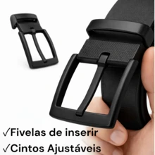 Men's Black Belt Formal Casual Adjustable Strap With Removable Buckle Minimalist Modern - màu đen - Xem 4