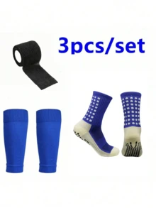 3 pares de calentadores de piernas deportivos antideslizantes unisex, calentadores de piernas para fútbol - Multicolor - Ver 8