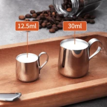 1 bình đựng sữa mini bằng thép không gỉ 304, dung tích 12.5ml/30ml, dùng để pha latte art, cốc sữa cà phê, dụng cụ pha chế. - Bạc 304 - Xem 13