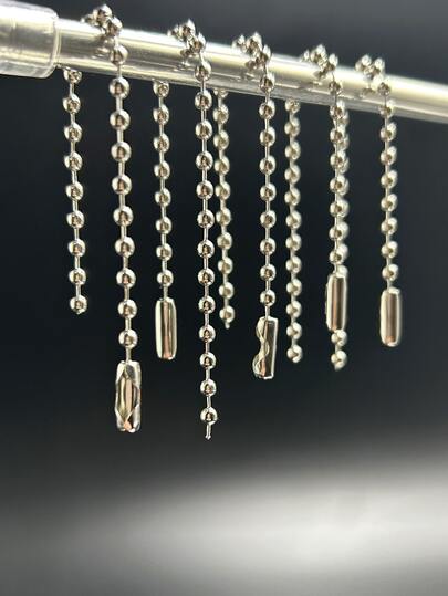 5 chiếc dây chuyền bi sắt, mặt dây chuyền hình thẻ bài quân đội, dây chuyền thủ công tự làm, thích hợp để làm trang sức.