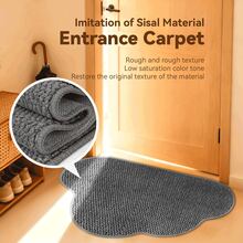 1pc Gray Cloud-Shaped Pineapple Ring Doormat. Faux Sisal Entryway Mat, Friction Mat For Doorway, Thickened Pineapple Ring Floor Mat, Washable Mat, Outdoor Mat, Kitchen Carpet, Kitchen Mat, Kitchen Rug, Doormat, Small Rug, Carpet, Mat, Area Rug, Outdoor Pad, Home Decor, Area Carpet, Bedroom Rug - Grey - View 4