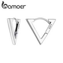 BAMOER 925 Sterling Silver Small Triangle Hoop Earrings Geometric Hoop Earrings Hypoallergenic Earrings Suitable For Women And Girls - Silver - View 12