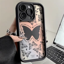 Esta funda para teléfono con estampado de mariposas en degradado es compatible con Apple  16E/15/14/13/12/11/PRO/PLUS/PROMAX/MINI, S/A/M/NOTE, S/G/EDGE/E, Transition Spark/HANTOM/CAMON/INFINIX, Honor 400/PLAY/X/Y, OPPO Reno/A/F, 14/Redmi/POCO/NOTE y otros modelos. Está hecha de TPU transparente, sencillo, elegante y duradero. Es una opción ideal para San Valentín, Halloween, Navidad, para uso personal o como regalo. - Burdeos - Ver 9