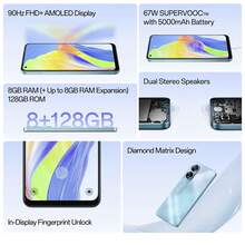 OPPO A78 智能手机，双卡双待，5000mAh 长续航电池，联发科天玑 700 5G 处理器，8GB+256GB 存储，黑色/紫色/蓝色可选，官方标准配置，国际版，USB Type-C 接口 - 多色 - 查看 5