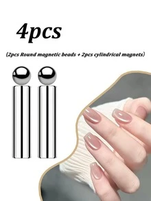 4件套磁性美甲磁铁套装 - 包括圆形和圆柱形强力磁铁，3D磁性指甲油棒，适用于家庭DIY、美甲沙龙、工作室、美甲设计工具 - 彩色 - 查看 10