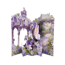 1pc Purple Flower Birthday Greeting Card, 3D-Fake Butterflies Flowers Greeting Card With Envelope, Best Gift For Family And Friends, For Garden Decor, Family And Friends, Suitable For Anniversary, Wedding, Easter, Graduation Season, Mother's Day, Bridal Shower, Birthday, Thank You - Stationery,Christmas - Multicolor - View 8
