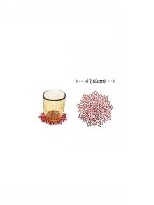 1/4/6/12件組紅色花卉15英吋圓形餐墊，PVC材質，3.94英吋圓形鏤空花卉杯墊，可水洗，易清潔，防滑，耐熱，適用於餐桌裝飾、節日、派對、婚禮、聖誕節、萬聖節和感恩節 - 紅色 - 查看 17