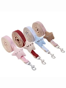 1套宠物千鸟格海星牵引绳，狗狗胸背带牵引绳，适合遛小型/中型犬，如贵宾犬、泰迪犬等，宠物用品 - 彩色 - 查看 4