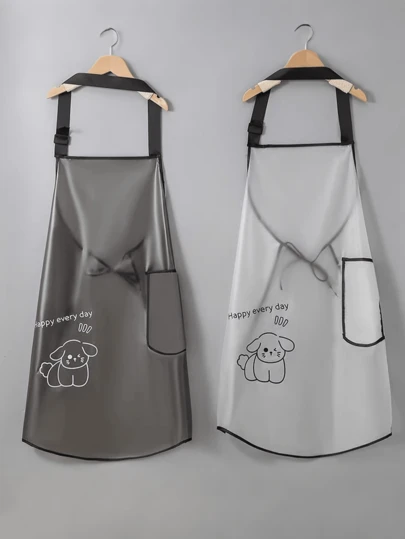 Transparent Cartoon TUP Thickened Apron, Waterproof And Oil-Proof, Suitable For Cooking, Kitchen, Catering, Housework