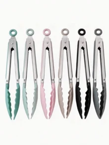 1 pieza Pinzas de cocina de silicona | Núcleo de acero inoxidable resistente al calor con diseño ergonómico antideslizante | Pinzas para alimentos antiadherentes para cocinar, asar, pasta | Utensilios de cocina para uso en interiores, exteriores, campamento - Ver 11