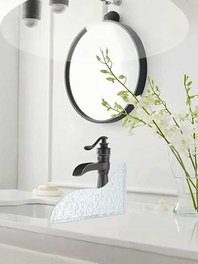2 miếng ốp góc phòng tắm tự dính, bảo vệ góc bồn tắm và bồn rửa bằng acrylic, chắn nước bắn, ngăn nước bắn tung tóe, thích hợp cho mép bồn rửa và bồn tắm, kích thước 18.5*21.5cm