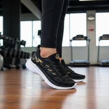 Men's Comfortable Lightweight Athletic Shoes – Ideal For Gym, Running And Walking +M - 黑金 - 查看 8