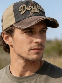 JZML 1pc Unisex Retro Distressed Letter Embroidered Baseball Cap - A - View 3