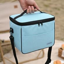Large Capacity Thermal Lunch Bag, Portable And Multifunctional, 33cm X 22cm X 24cm, With Adjustable Shoulder Strap For Carrying Lunch To Work, School, Picnics, Camping, And Travel. Waterproof Handheld Cooler With Aluminum Lining To Keep Food Hot Or Cold. Available In Various Colors For Adults And Children. The Perfect Solution For Everyday Use, Keeping Your Meals Fresh. - 淺藍色 - 查看 1