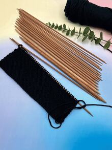 4pcs Extra Long Carbonized Bamboo Double-Ended Knitting Needles, 35cm Smooth Straight Sweater Needles, 2.0-10.0mm Multiple Sizes Available, Suitable For Large Sweater Making, Scarves And DIY Knitting Crafts - Knitting Needles - View 4