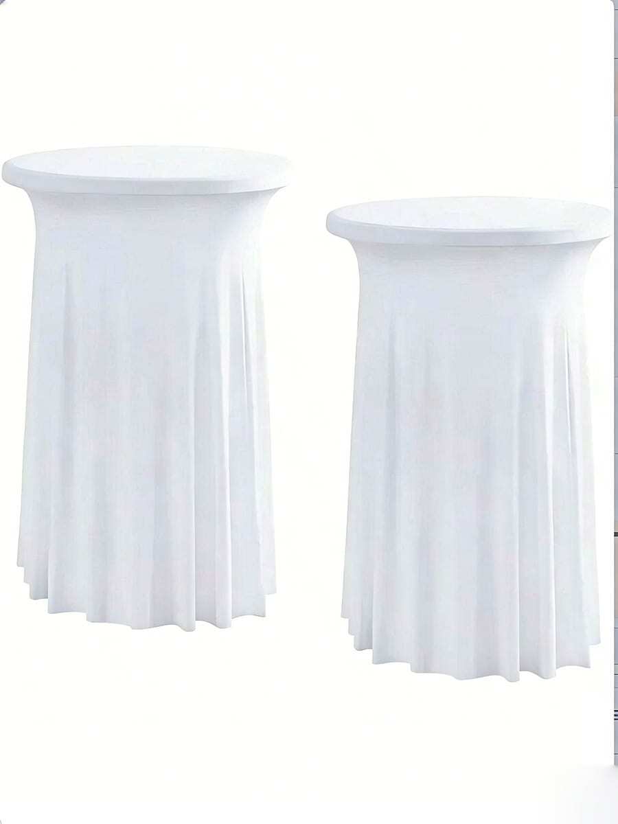 32"X43" / 24"X43" Round Cocktail Table Skirt, Spandex Stretch Round Tablecloth, Suitable For Bar, Pub, Wedding, Party, Banquet, Birthday Celebration And Other Occasions - Multicolor - View 1