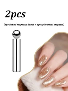 4件套磁性美甲磁铁套装 - 包括圆形和圆柱形强力磁铁，3D磁性指甲油棒，适用于家庭DIY、美甲沙龙、工作室、美甲设计工具 - 彩色 - 查看 8