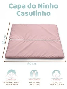Removable And Washable Cover For Baby Boy And Girl's Cocoon Nest 100% Cotton - Rusty Rose - View 5
