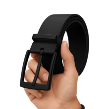 Men's Black Belt Formal Casual Adjustable Strap With Removable Buckle Minimalist Modern - màu đen - Xem 3