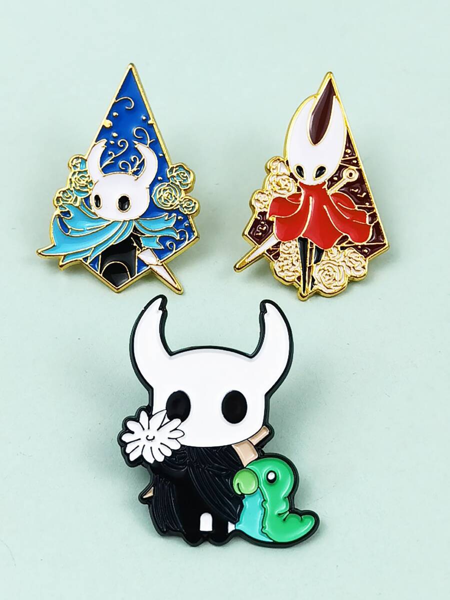 Hollow Knight Metal Brooch, Cartoon Game Character Accessory Badge, Creative Clothing Backpack Decor - Multicolor - View 1