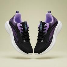 Tenis de mujer casuales de malla transpirable con suela de goma suave, zapatos para mujer deportivos ligeros con diseño de cordones, tenis deportivos para mujer con amortiguación y suela gruesa antideslizante, zapatillas deportivas cómodas para correr o caminar estilo de moda versátil y funcional. - Negro - Ver 1
