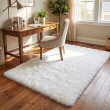 Large, Long-Pile Rug, 160 X 230 Cm, Available In Various Colors. It Is Lint-Free, Machine Washable, And Soft To The Touch. Suitable For Apartments, Living Rooms, Bedrooms, And Playrooms. An Ideal Choice For Stylish Decor. - 奶油白 - 查看 11