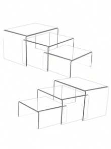 5pcs Transparent Acrylic U-Shaped Display Stand - Reusable Cupcake Stand Suitable For Desserts, Jewelry, Buffet And Party Supplies. Sturdy, Adjustable And Easy To Assemble. - Clear - View 1