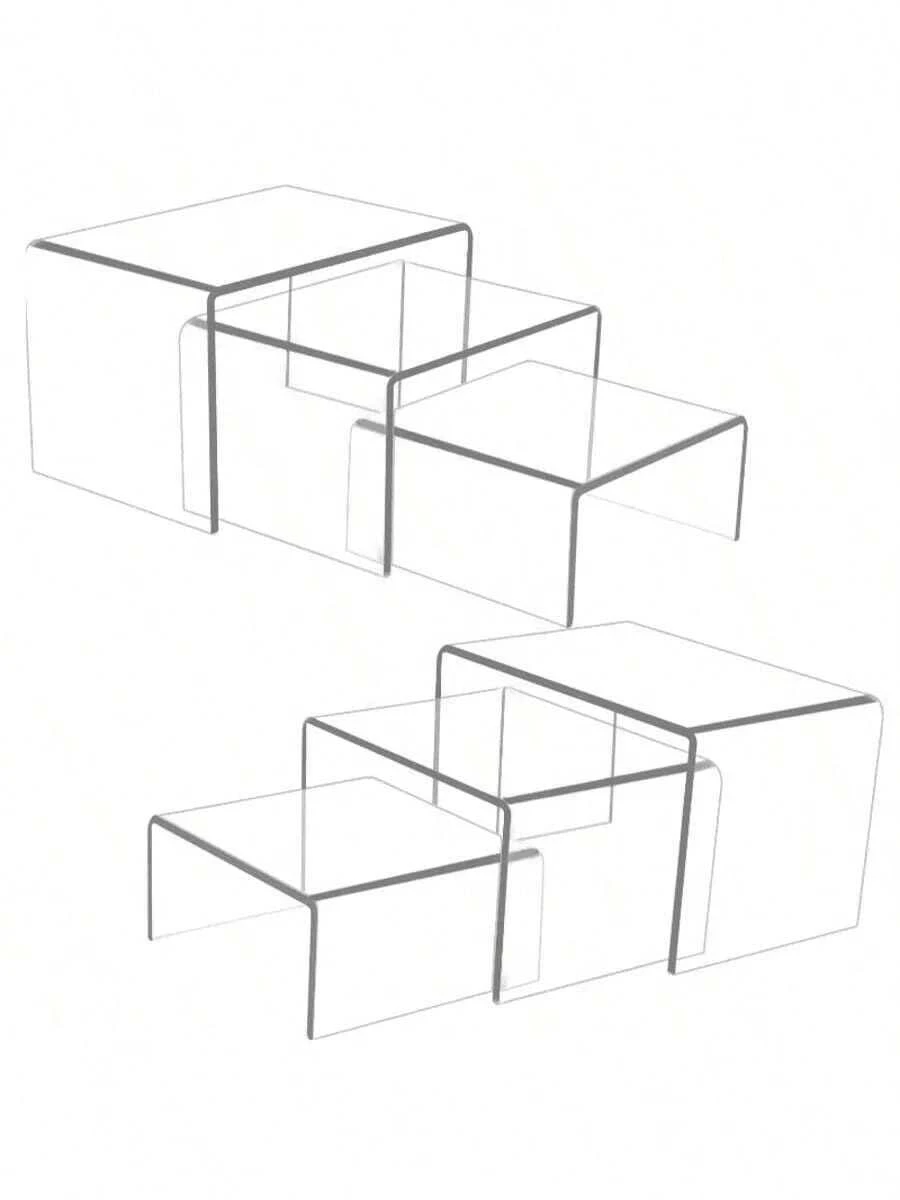 5pcs Transparent Acrylic U-Shaped Display Stand - Reusable Cupcake Stand Suitable For Desserts, Jewelry, Buffet And Party Supplies. Sturdy, Adjustable And Easy To Assemble. - Clear - View 1