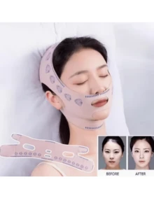 V-Shape Face , Face Massage Strap, For Lifting Cheeks And Chin - Baby Pink - View 2