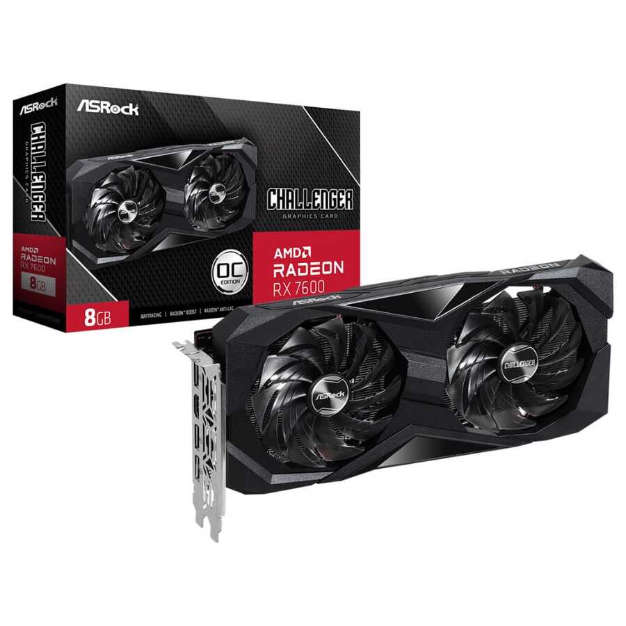 Placa de Vídeo AMD Radeon RX7600 8GB GDDR6 128bits OC ASROCK - Visão 1