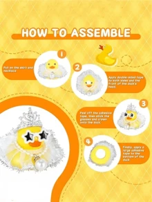 White Duck Decoration With Star Glasses | Non-Slip Adjustable Design Suitable For Car Dashboard And Rearview Mirror Decoration, Interesting Gift For Friends, Safely Secured, Wedding And Holiday Accessory - A - View 6