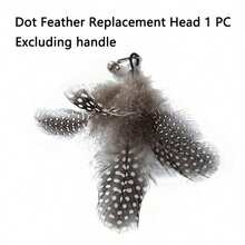 1pc Pearl Feather Cat Teaser Wand Toy - Black and White - View 6