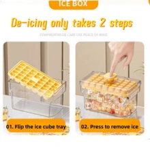 1 Set Homemade Ice Cube Tray Kit, Includes Storage Box And Ice Scoop, Covered Ice Cube Trays, Reusable Ice Maker, Fridge DIY Ice Mold, Ice Making Tools - Mold, Essential Summer Accessory, Help You Make Perfect Chilled Drinks, 34-Cavity And 68-Cavity Options, Single-Layer And Double-Layer Design, Easy Release, Plastic Material, Household Essential, Refrigerator Ice Cube Mold - Multicolor - View 3