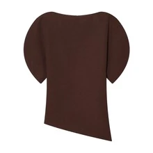DEEKA Women's Fashionable Bubble Sleeve Casual Top, European And American Style, Spring/Summer - Brown - View 2
