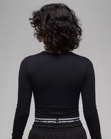 Nike Pro Mesh 运动紧身瑜伽健身上衣 - 黑色 - 查看 11