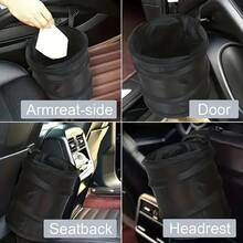 Convenient Car Trash Bin, Multi-Functional Car Trash Can, Foldable Car Garbage Bin Storage Container, Hangable Garbage Bag For Seat Backs, Hanging Travel Storage Box Bag, Litter Container And Storage Bag For Interior Car Accessories, Men Gift, Women, Storage Organizer, Travel Essentials, Back To School, Dormitory Storage - Black - View 6