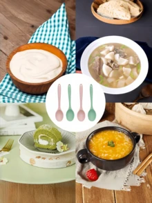 4pcs Heat Resistant Non-Stick Kitchen Utensil Set, 8-Inch (8.07-Inch) Silicone Spoon, Mixing Spoon, Soup Spoon, Rice Spoon, Adult Spoon, Dining Spoon, Suitable For Mixing, Baking, Serving And Cooking - Multicolor - View 10