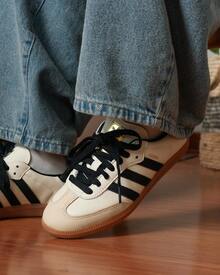 adidas originals SAMBA OG 柔軟鞋面 輕鬆腳感 低筒 板鞋 男女同款 黑白灰 - 米色 - 查看 6