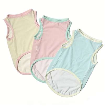 3 Packs Dog Clothes For Small Dogs Summer Shirt Vest Girl Boy Lightweight Puppy T-Shirts Blank Soft And Cool Pet Clothing Sleeveless Small Dog Outfit