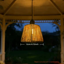 1pc Rattan Hand Woven Pendant Light, Hanging Pendant Light, Rattan Lamp Fixture, Bohemian Style, Battery Powered, Suitable For Kitchen, Dining Room, Living Room, Bedroom, Corridor, Entrance, Courtyard (Without Battery) - Battery Box - View 4