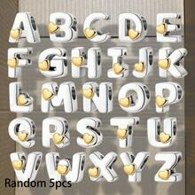 5/10个镀银合金英文字母吊坠，适合DIY珠宝制作，可作项链、手链、耳环、包链、钥匙扣等。 - 彩色 - 查看 6