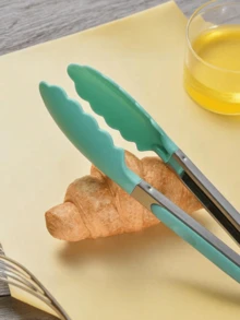 1 pieza Pinzas de cocina de silicona | Núcleo de acero inoxidable resistente al calor con diseño ergonómico antideslizante | Pinzas para alimentos antiadherentes para cocinar, asar, pasta | Utensilios de cocina para uso en interiores, exteriores, campamento - Ver 7